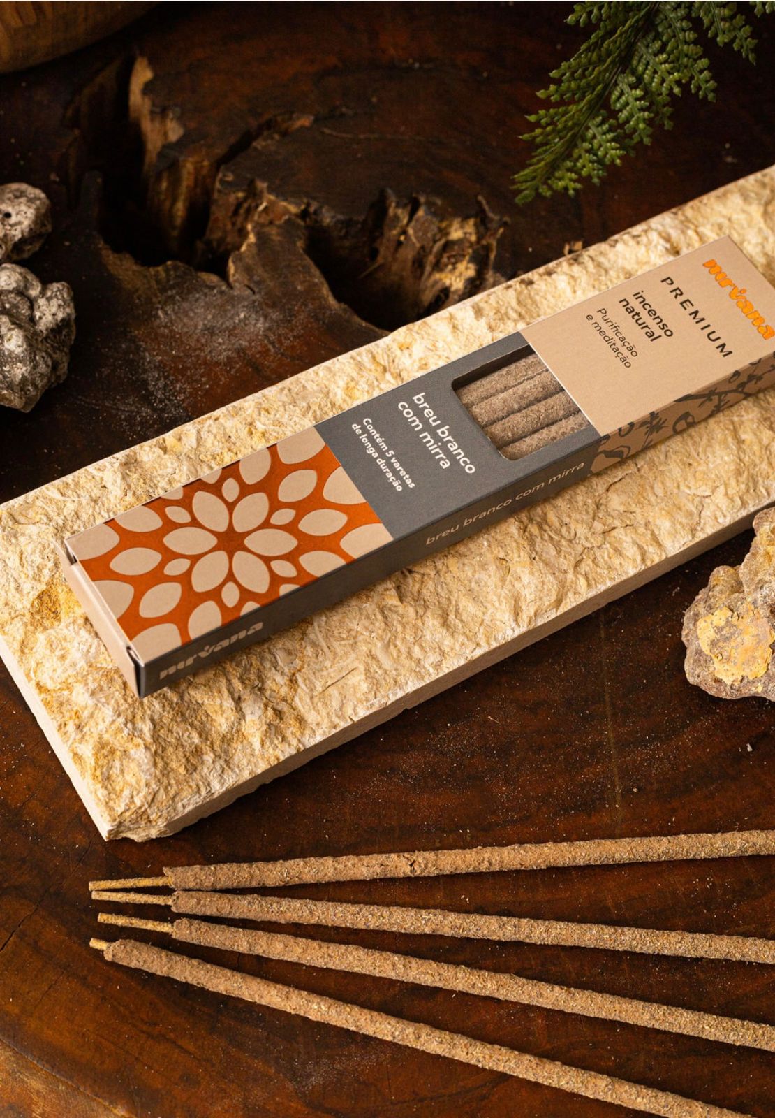 Incenso Natural Palo Santo com Benjoim Nirvana Premium – Purificação Energética e Relaxamento