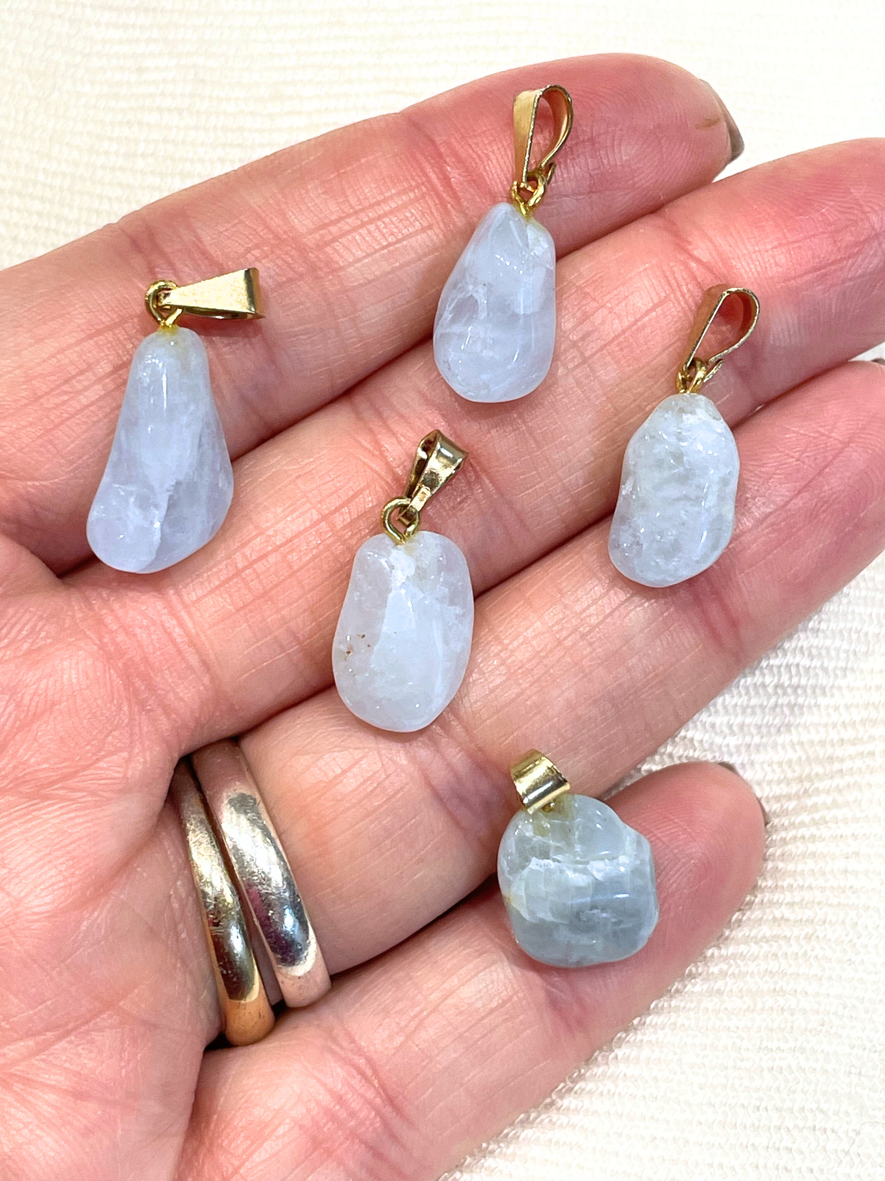 Pingente de Água Marinha | Ansiedade, Calma e Afeto - Qualidade extra