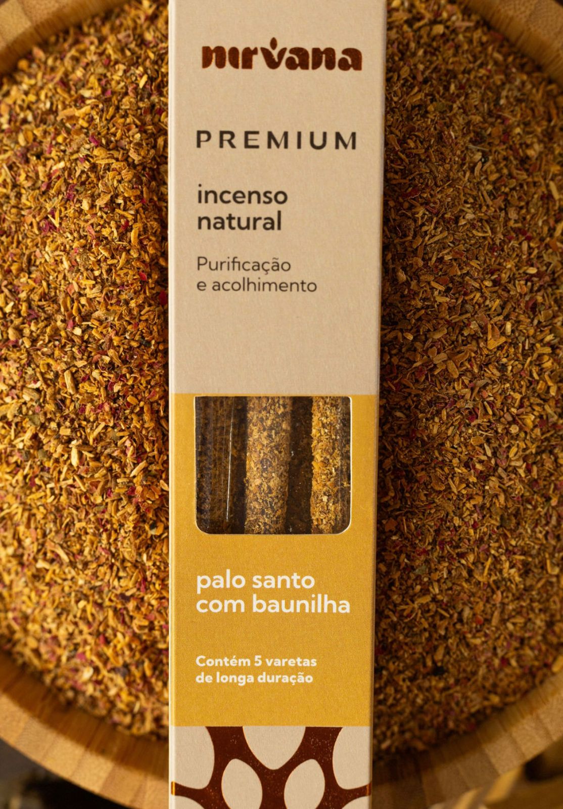 Incenso Natural Palo Santo e Baunilha Nirvana Premium – Purificação Energética e Acolhimento