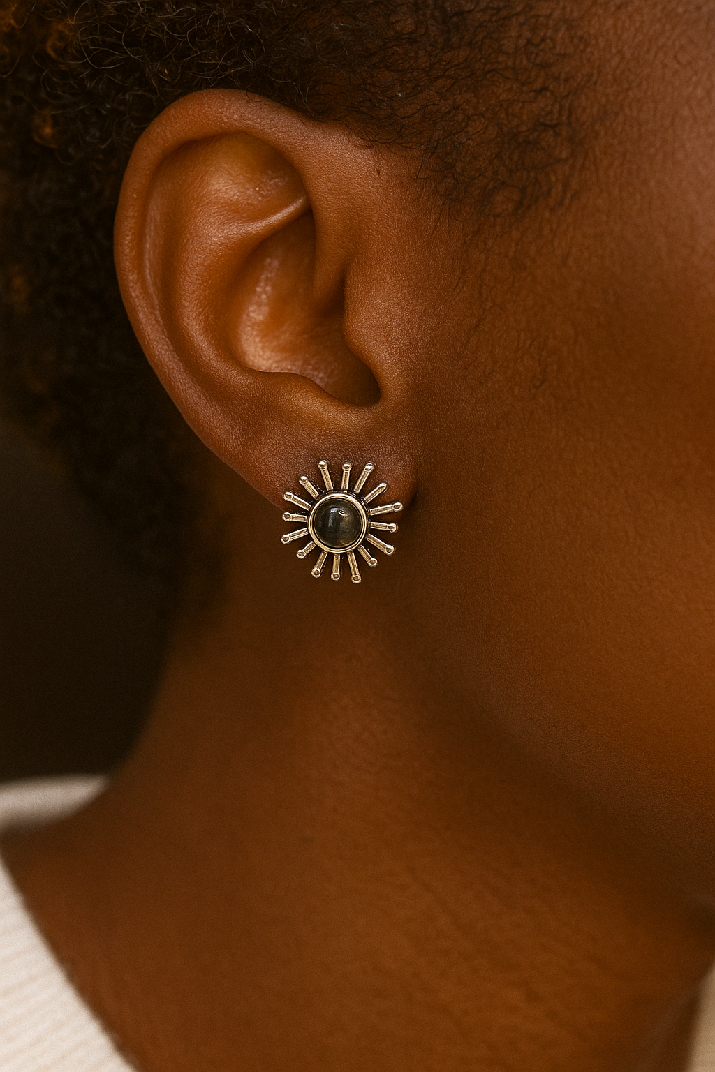 Brincos Sol de Labradorita em Prata 925 | Pedra da Proteção e Iluminação