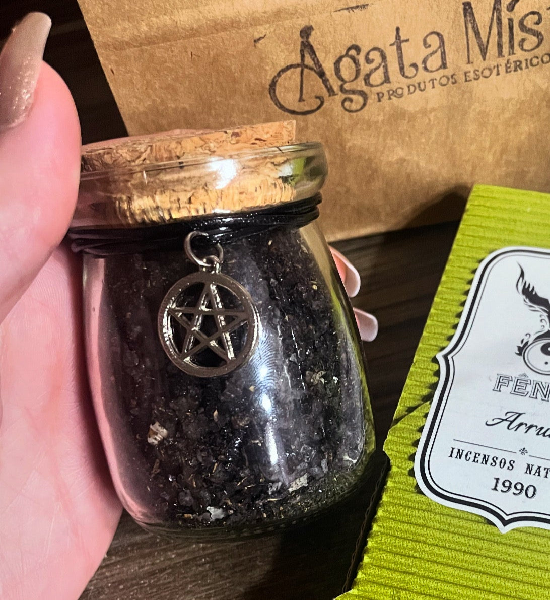 Sal Negro das Bruxas – Proteção, Banimento e Limpeza | Ágata Mística – 100g
