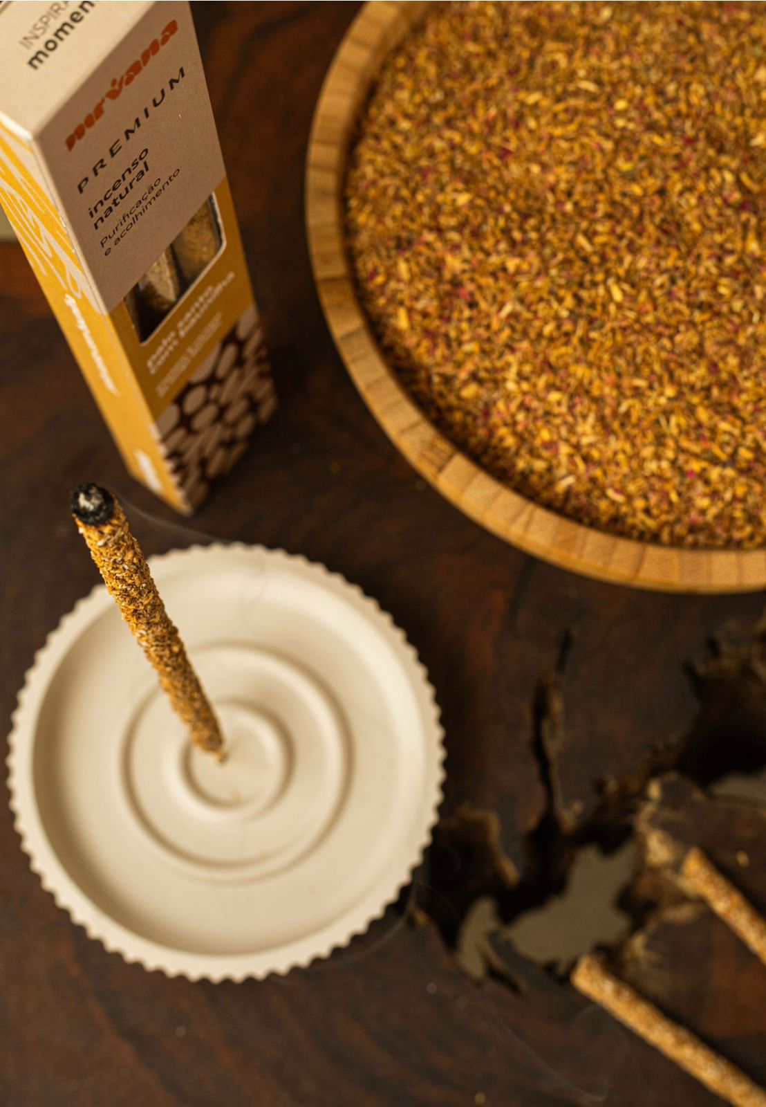 Incenso Natural Palo Santo com Jasmim Nirvana Premium – Ambiente Relaxante e Romântico