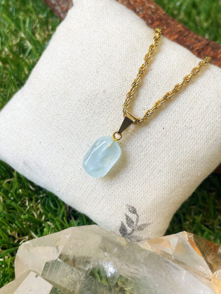 Pingente de Água Marinha | Ansiedade, Calma e Afeto - Qualidade extra