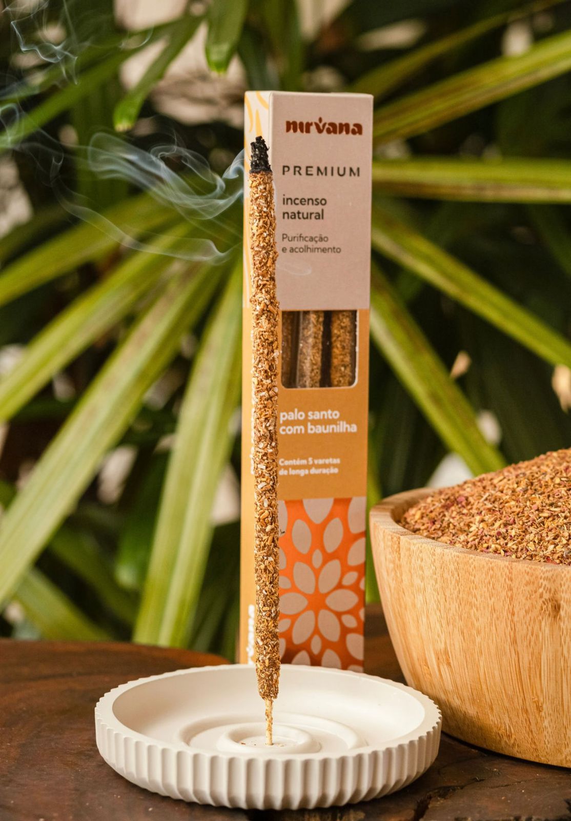 Incenso Natural Palo Santo e Baunilha Nirvana Premium – Purificação Energética e Acolhimento