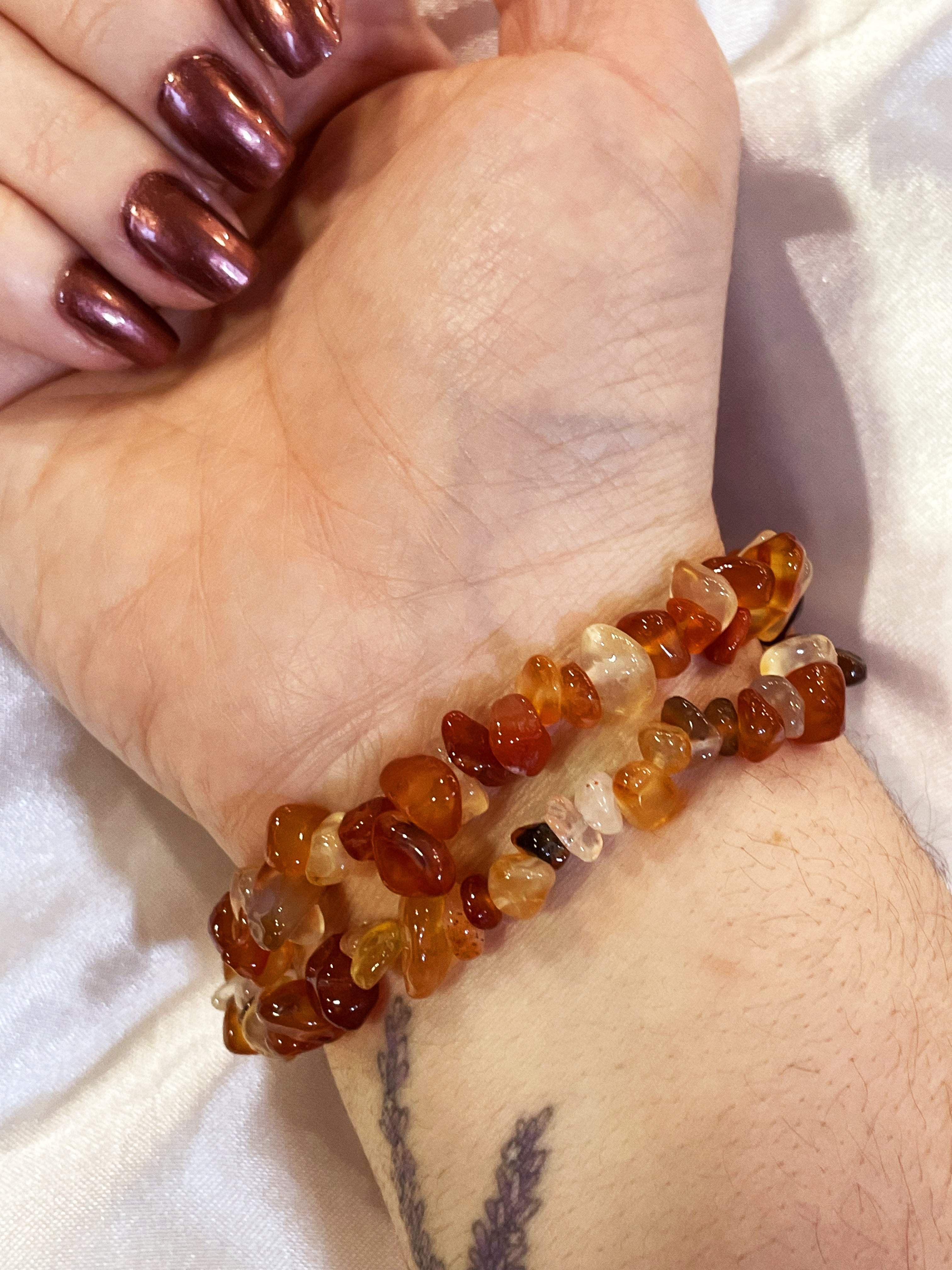 Pulseira Cascalho de Ágata Natural | Positividade e equilíbrio emocional